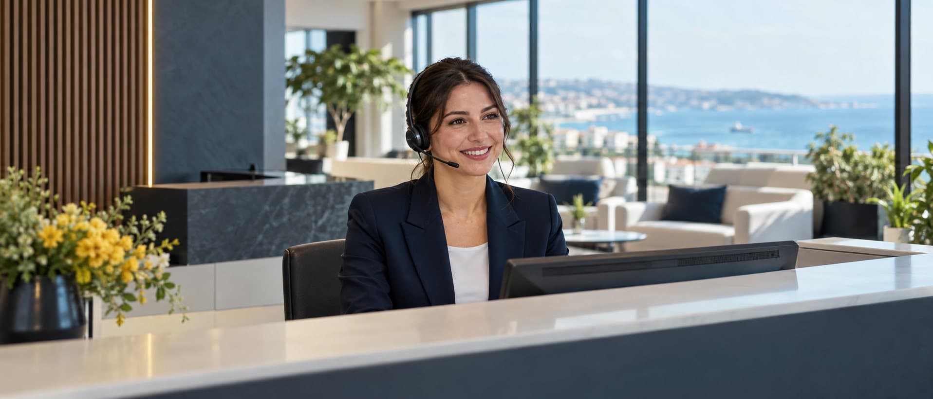 Türksoy müşteri temsilcisi telefonla görüşme yaparken